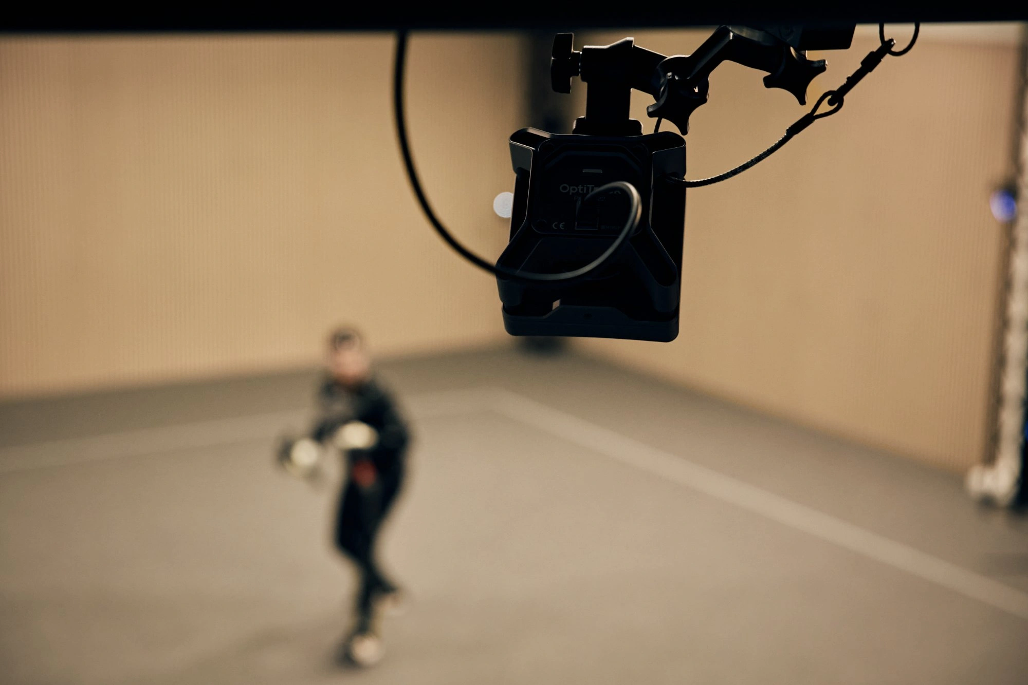 Motion capture performer in studio setup