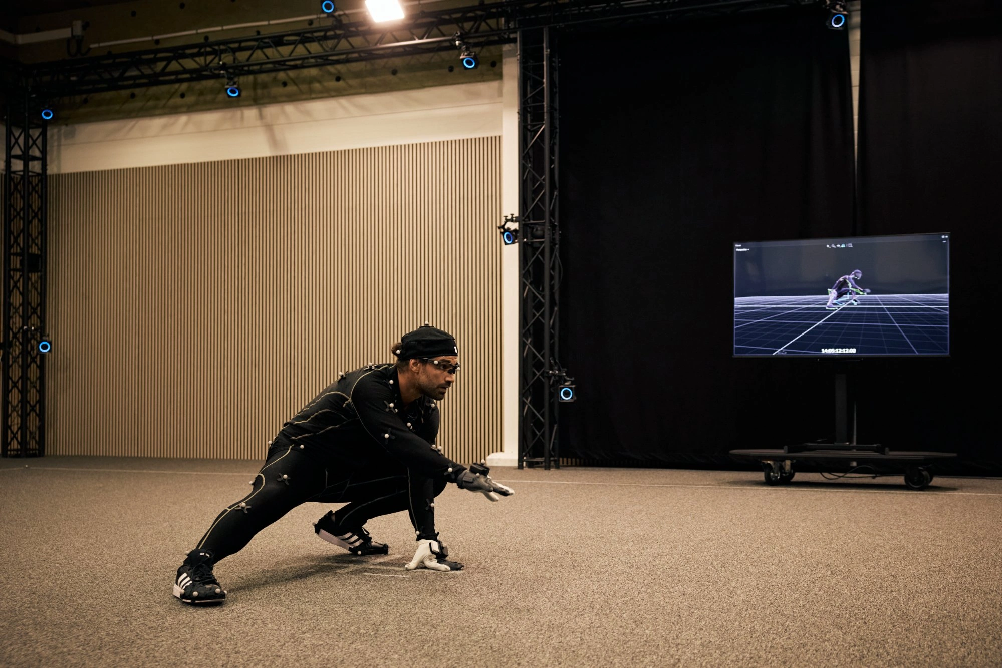 Motion capture performer sword pose